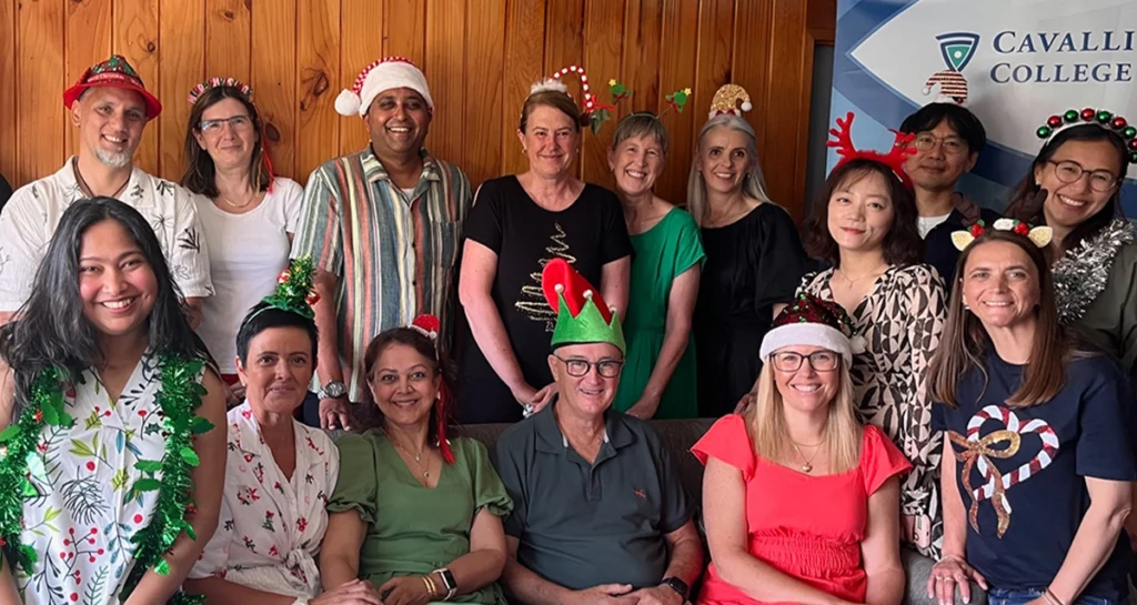 Group photo of Cavalli College Staff in Christmas cheer